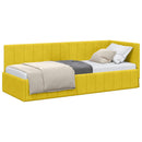 vidaXL Sarokágy keret fejtámlával Sárga 80 cm x 200 cm Bársony