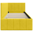 vidaXL Sarokágy keret fejtámlával Sárga 80 cm x 200 cm szövet