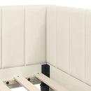 vidaXL Sarokágy keret fejtámlával Krém 80 cm x 200 cm Bársony