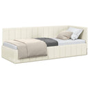 vidaXL Sarokágy keret fejtámlával Krém 80 cm x 200 cm Bársony