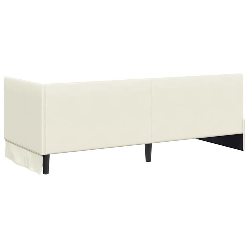 vidaXL Sarokágy keret fejtámlával Krém 80 x 200 cm Bársony