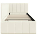 vidaXL Sarokágy keret fejtámlával Krém 80 cm x 200 cm Bársony