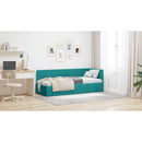 vidaXL Sarokágy keret fejtámlával Türkiz 80 cm x 200 cm Bársony