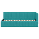 vidaXL Sarokágy keret fejtámlával Türkiz 80 cm x 200 cm Bársony