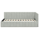 vidaXL Sarokágy keret fejtámlával Világosszürke 90 cm x 190 cm szövet