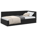 vidaXL Sarokágy keret fejtámlával Fekete 90 cm x 190 cm Bársony