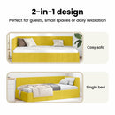 vidaXL Sarokágy keret fejtámlával Sárga 90 cm x 190 cm Bársony