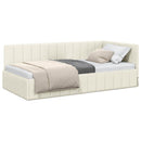 vidaXL Sarokágy keret fejtámlával Krém 90 cm x 190 cm Bársony