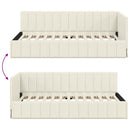 vidaXL Sarokágy keret fejtámlával Krém 90 cm x 190 cm szövet