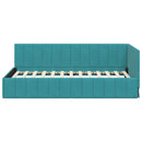vidaXL Sarokágy keret fejtámlával Türkiz 90 cm x 190 cm Bársony