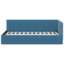 vidaXL Sarokágy keret fejtámlával Kék 90 cm x 200 cm Bársony