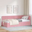 vidaXL Sarokágy keret fejtámlával Rózsaszín 90 cm x 200 cm Bársony