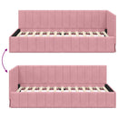 vidaXL Sarokágy keret fejtámlával Rózsaszín 90 cm x 200 cm Bársony