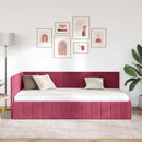 vidaXL Sarokágy keret fejtámlával Bordó 90 cm x 200 cm szövet