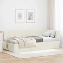 vidaXL Sarokágy keret fejtámlával Krém 90 cm x 200 cm Bársony