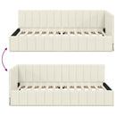 vidaXL Sarokágy keret fejtámlával Krém 90 cm x 200 cm Bársony