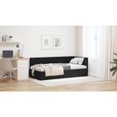 vidaXL Sarokágy keret fejtámlával Fekete 100 cm x 200 cm Bársony
