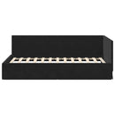 vidaXL Sarokágy keret fejtámlával Fekete 100 cm x 200 cm Bársony