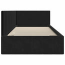 vidaXL Sarokágy keret fejtámlával Fekete 100 cm x 200 cm Bársony