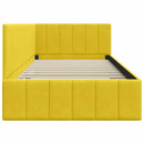 vidaXL Sarokágy keret fejtámlával Sárga 100 cm x 200 cm Bársony
