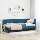 vidaXL Sarokágy keret fejtámlával Kék 80 cm x 200 cm Bársony