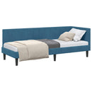 vidaXL Sarokágy keret fejtámlával Kék 80 cm x 200 cm Bársony