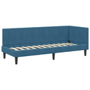 vidaXL Sarokágy keret fejtámlával Kék 80 cm x 200 cm szövet