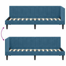 vidaXL Sarokágy keret fejtámlával Kék 80 cm x 200 cm Bársony