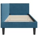 vidaXL Sarokágy keret fejtámlával Kék 80 cm x 200 cm Bársony