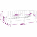 vidaXL Sarokágy keret fejtámlával Kék 80 cm x 200 cm Bársony
