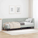vidaXL Sarokágy keret fejtámlával Világosszürke 80 cm x 200 cm Bársony