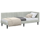 vidaXL Sarokágy keret fejtámlával Világosszürke 80 cm x 200 cm Bársony