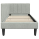 vidaXL Sarokágy keret fejtámlával Világosszürke 80 cm x 200 cm Bársony