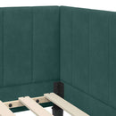 vidaXL Sarokágy keret fejtámlával Sötétzöld 80 cm x 200 cm Bársony