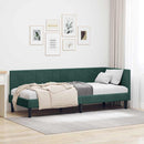 vidaXL Sarokágy keret fejtámlával Sötétzöld 80 cm x 200 cm Bársony