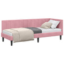 vidaXL Sarokágy keret fejtámlával Rózsaszín 80 cm x 200 cm Bársony