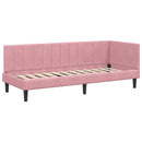 vidaXL Sarokágy keret fejtámlával Rózsaszín 80 cm x 200 cm Bársony
