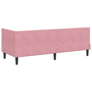 vidaXL Sarokágy keret fejtámlával Rózsaszín 80 cm x 200 cm Bársony