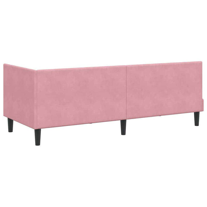 vidaXL Sarokágy keret fejtámlával Rózsaszín 80 cm x 200 cm szövet