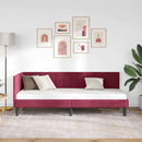vidaXL Sarokágy keret fejtámlával Bordó 80 cm x 200 cm Bársony