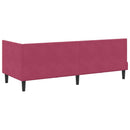 vidaXL Sarokágy keret fejtámlával Bordó 80 cm x 200 cm Bársony