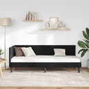 vidaXL Sarokágy keret fejtámlával Fekete 80 cm x 200 cm Bársony