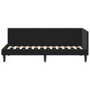 vidaXL Sarokágy keret fejtámlával Fekete 80 cm x 200 cm Bársony