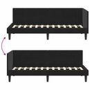 vidaXL Sarokágy keret fejtámlával Fekete 80 cm x 200 cm Bársony