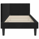 vidaXL Sarokágy keret fejtámlával Fekete 80 cm x 200 cm Bársony