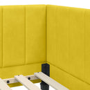vidaXL Sarokágy keret fejtámlával Sárga 80 cm x 200 cm Bársony