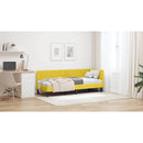 vidaXL Sarokágy keret fejtámlával Sárga 80 cm x 200 cm Bársony