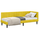 vidaXL Sarokágy keret fejtámlával Sárga 80 cm x 200 cm Bársony
