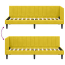 vidaXL Sarokágy keret fejtámlával Sárga 80 cm x 200 cm Bársony