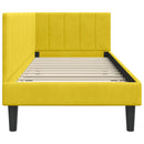 vidaXL Sarokágy keret fejtámlával Sárga 80 cm x 200 cm Bársony